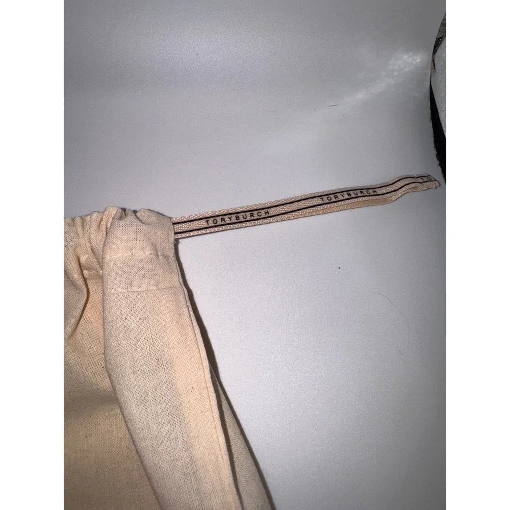 Tory Burch Cream Cotton Canvas Drawstring Dust Bag for Shoes Handbags Accessory